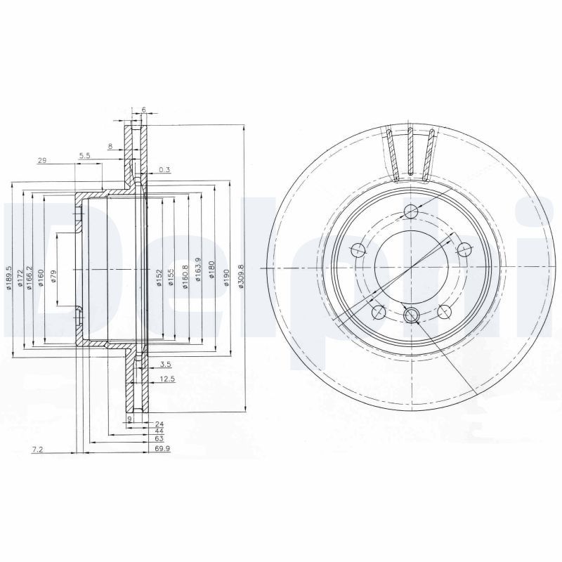 Brake Disc DELPHI BG3870