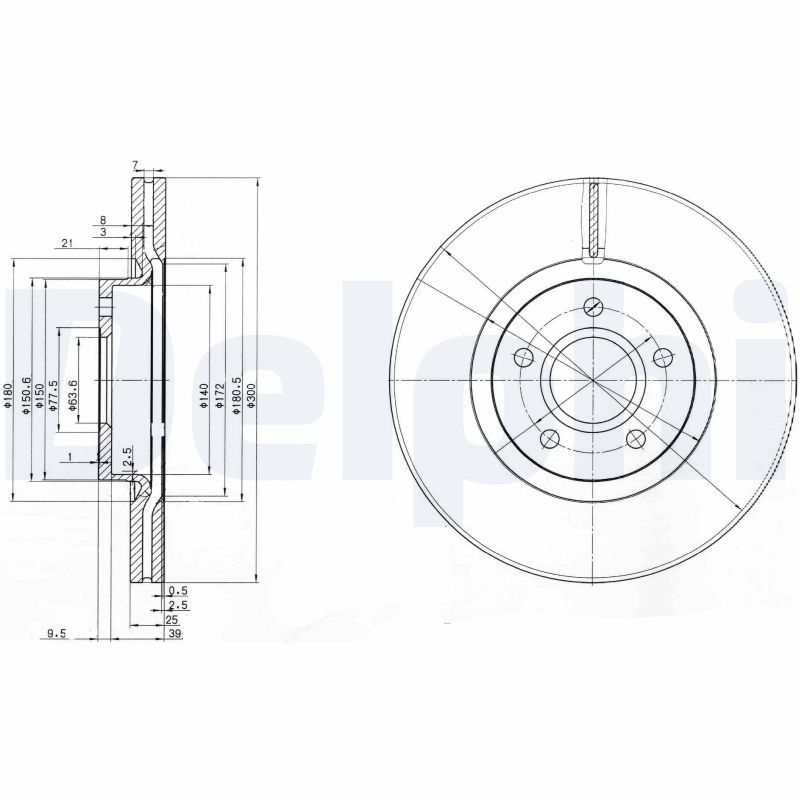 Brake Disc DELPHI BG3895C