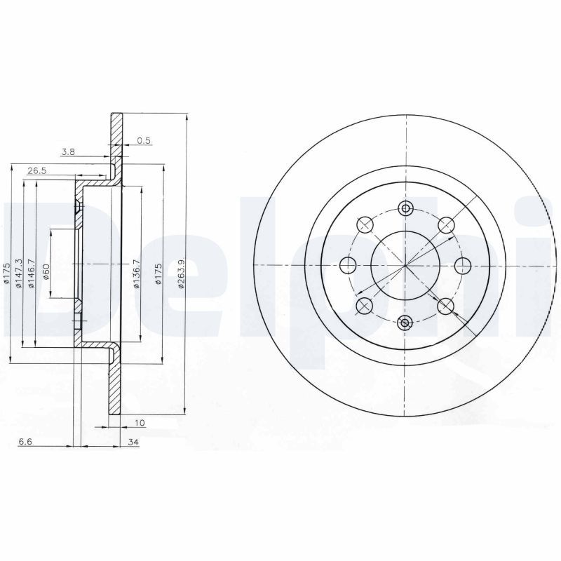 Brake Disc DELPHI BG3945