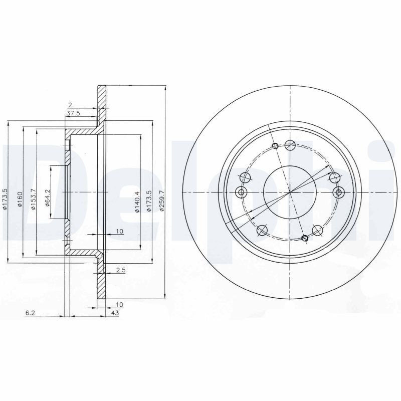 Brake Disc DELPHI BG3964