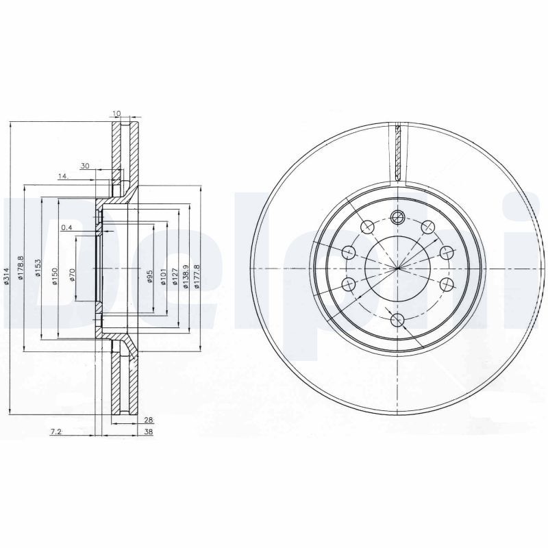 Brake Disc DELPHI BG3973