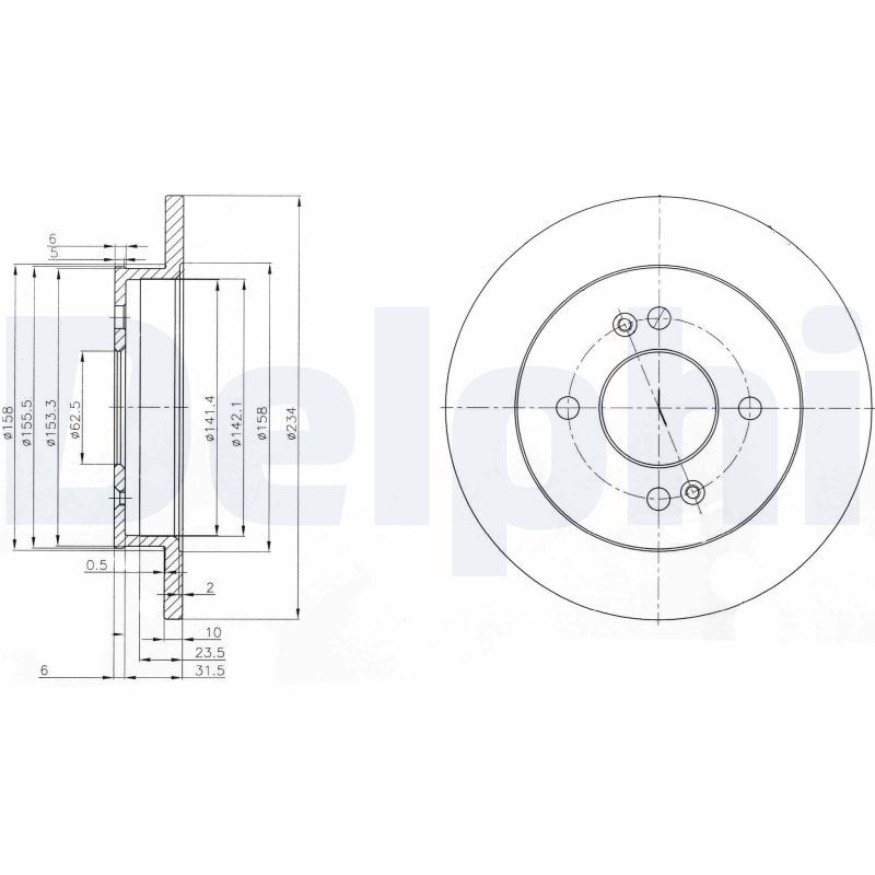 Brake Disc DELPHI BG3981C