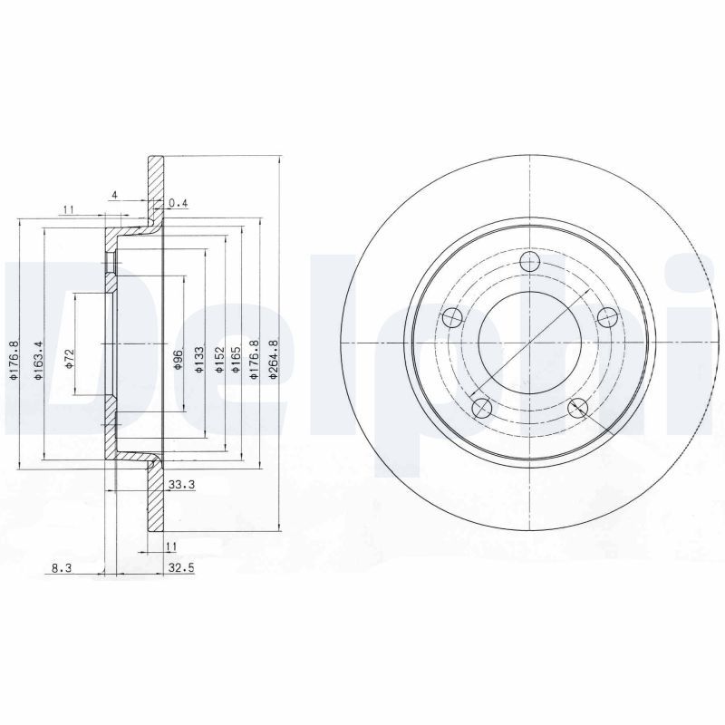 Brake Disc DELPHI BG4025C