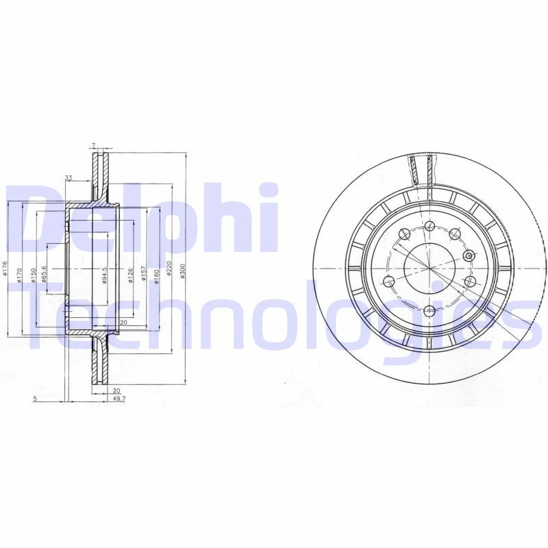 Гальмівний диск DELPHI BG4046