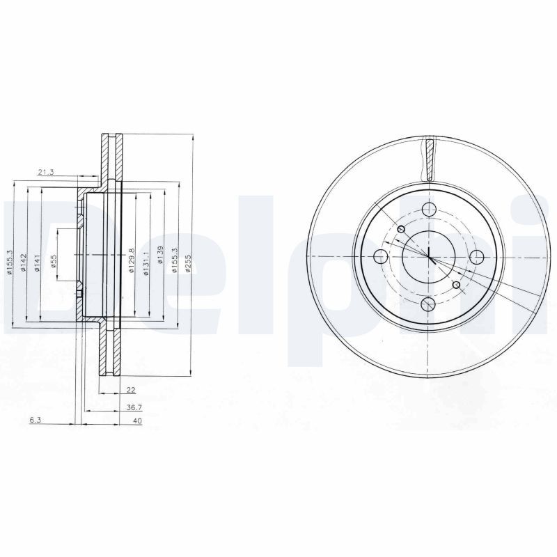 Brake Disc DELPHI BG4053