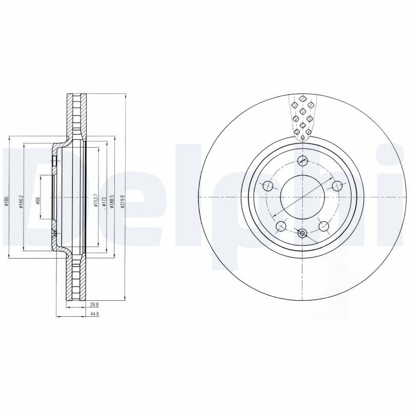 Brake Disc DELPHI BG4080C