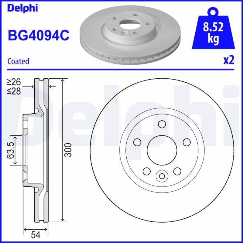 Гальмівний диск DELPHI BG4094C