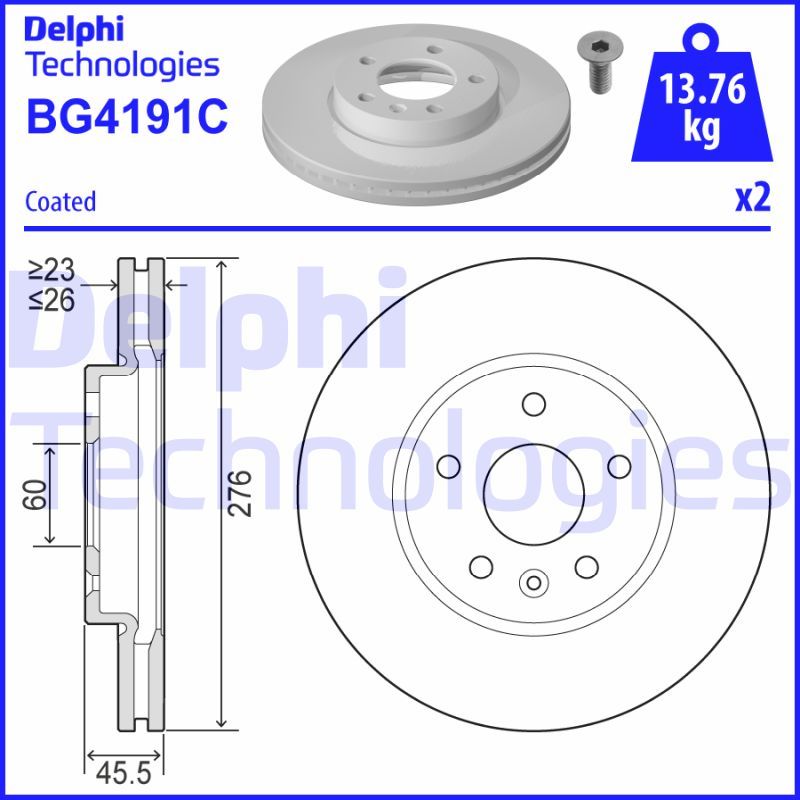 Brake Disc DELPHI BG4191C