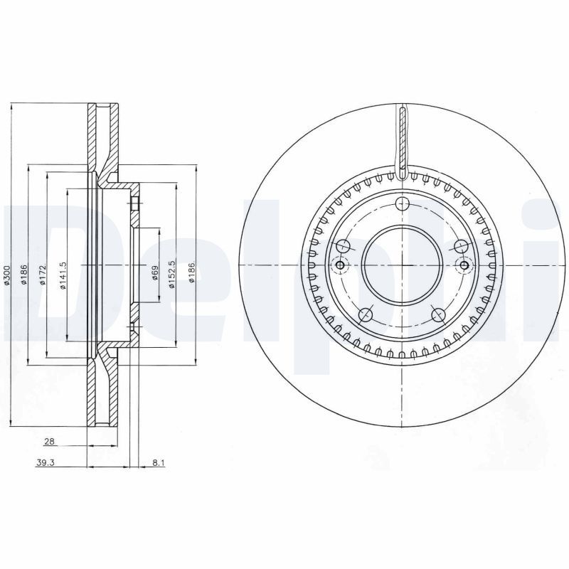 Brake Disc DELPHI BG4251C