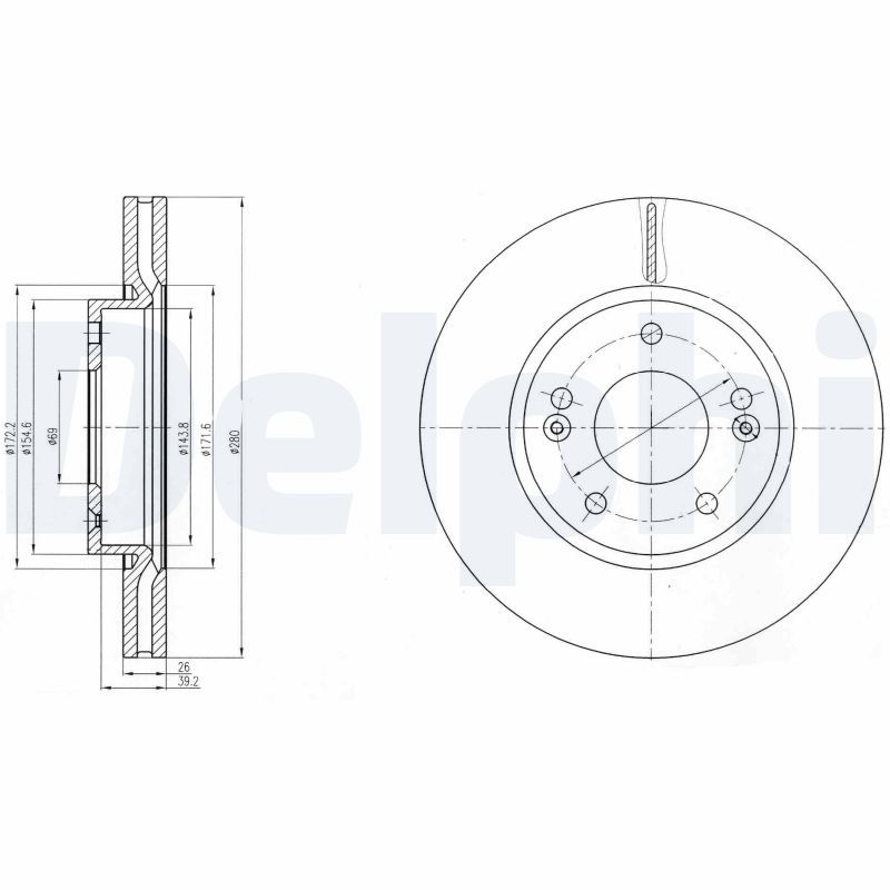 Brake Disc DELPHI BG4281C