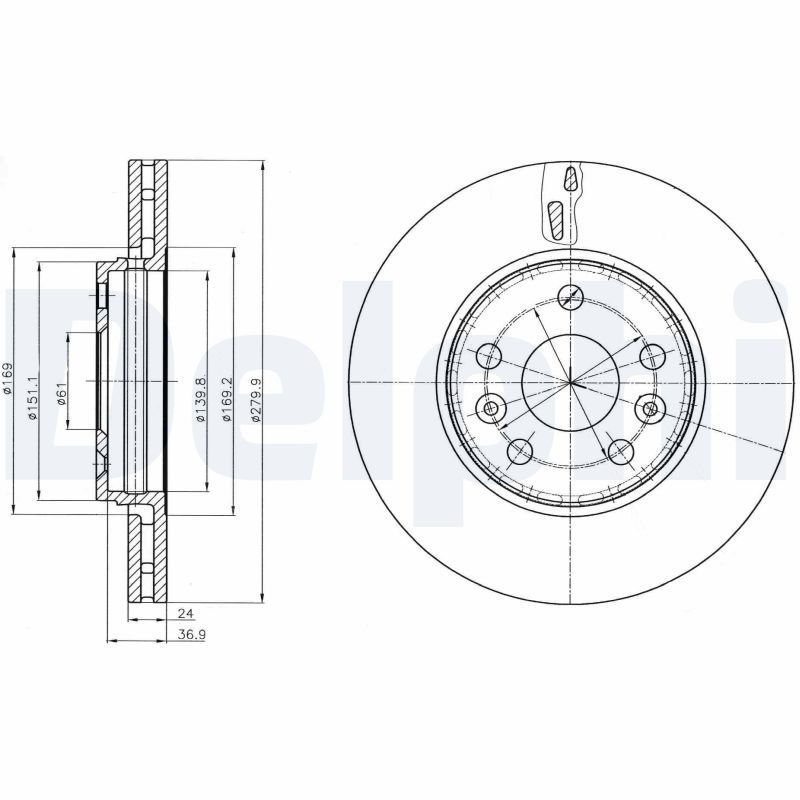 Brake Disc DELPHI BG4317C