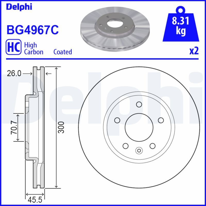Stabdžių diskas DELPHI BG4967C