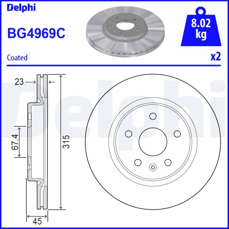 Brake Disc DELPHI BG4969C