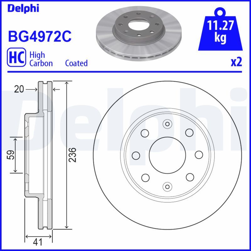 Brake Disc DELPHI BG4972C