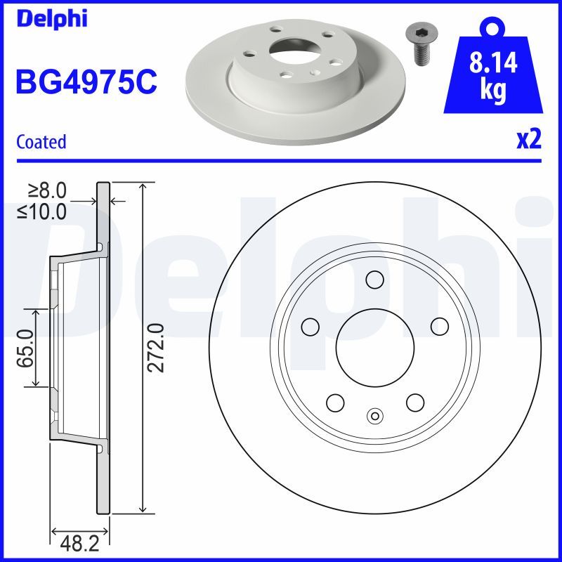 Гальмівний диск DELPHI BG4975C
