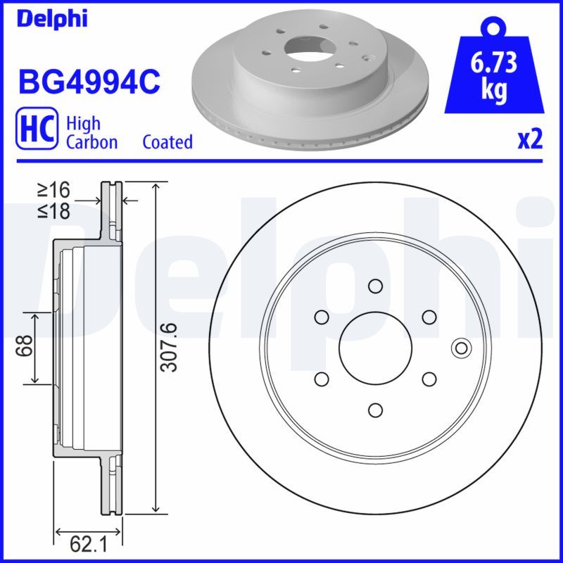 Гальмівний диск DELPHI BG4994C