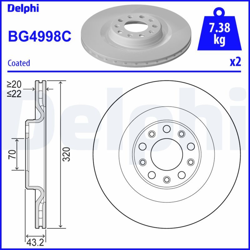 Stabdžių diskas DELPHI BG4998C