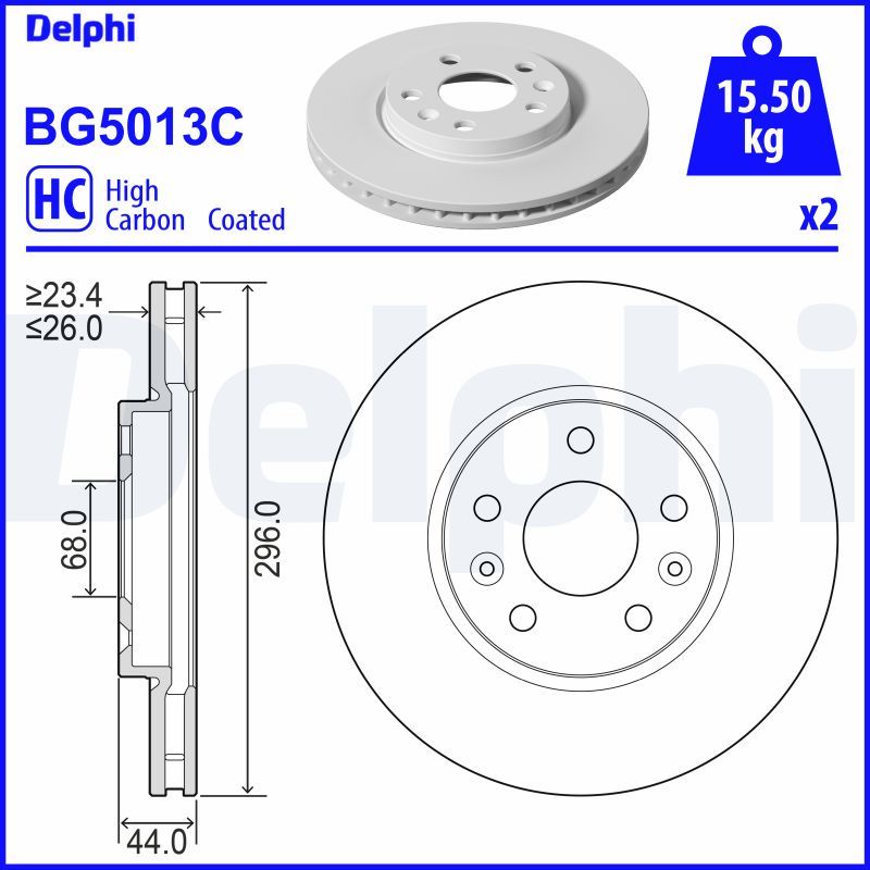 Гальмівний диск DELPHI BG5013C