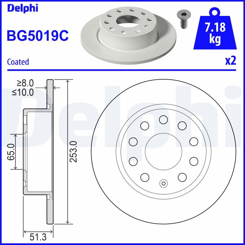 Stabdžių diskas DELPHI BG5019C