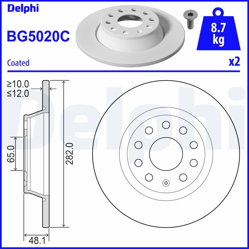 Stabdžių diskas DELPHI BG5020C