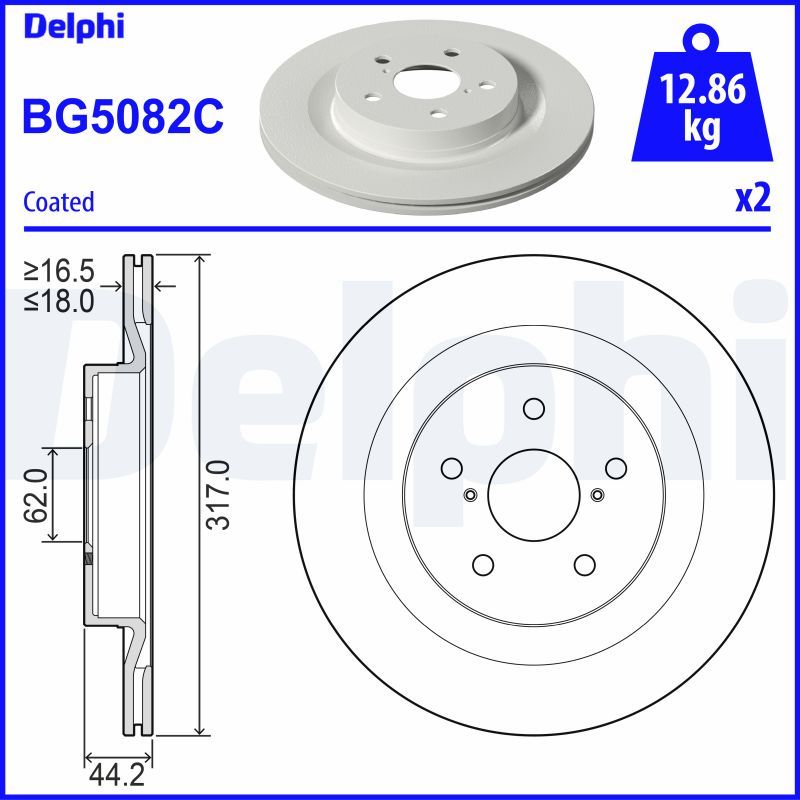 Brake Disc DELPHI BG5082C