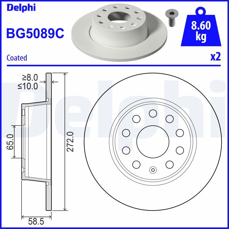 Brake Disc DELPHI BG5089C