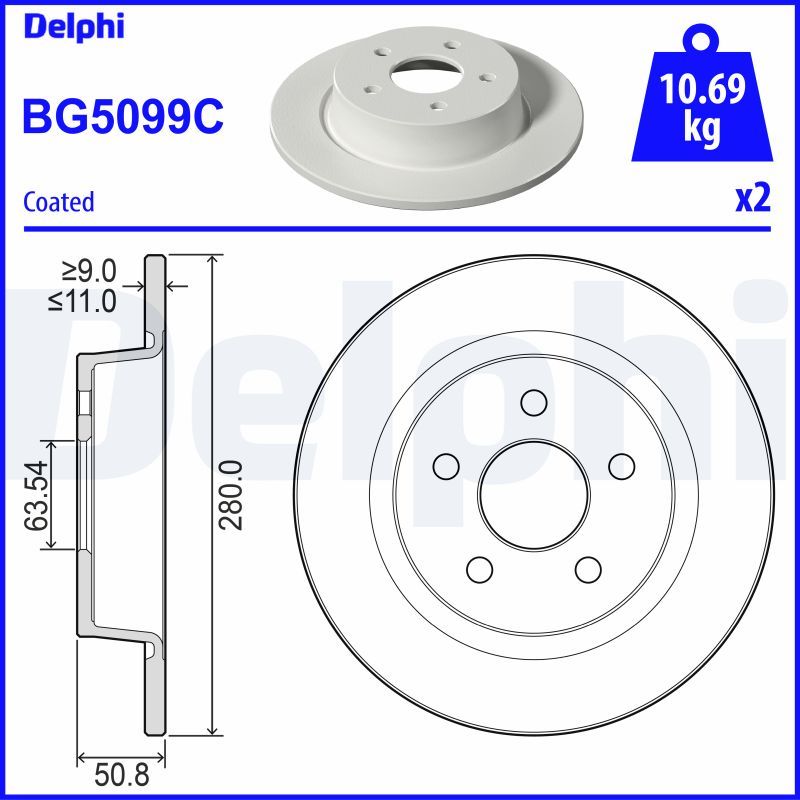 Гальмівний диск DELPHI BG5099C