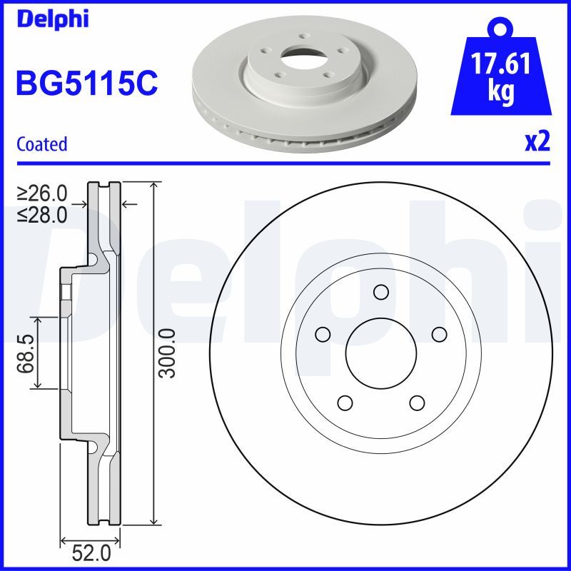 Гальмівний диск DELPHI BG5115C