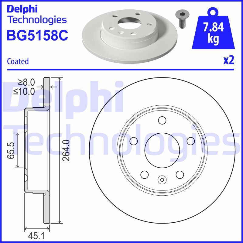 Stabdžių diskas DELPHI BG5158C