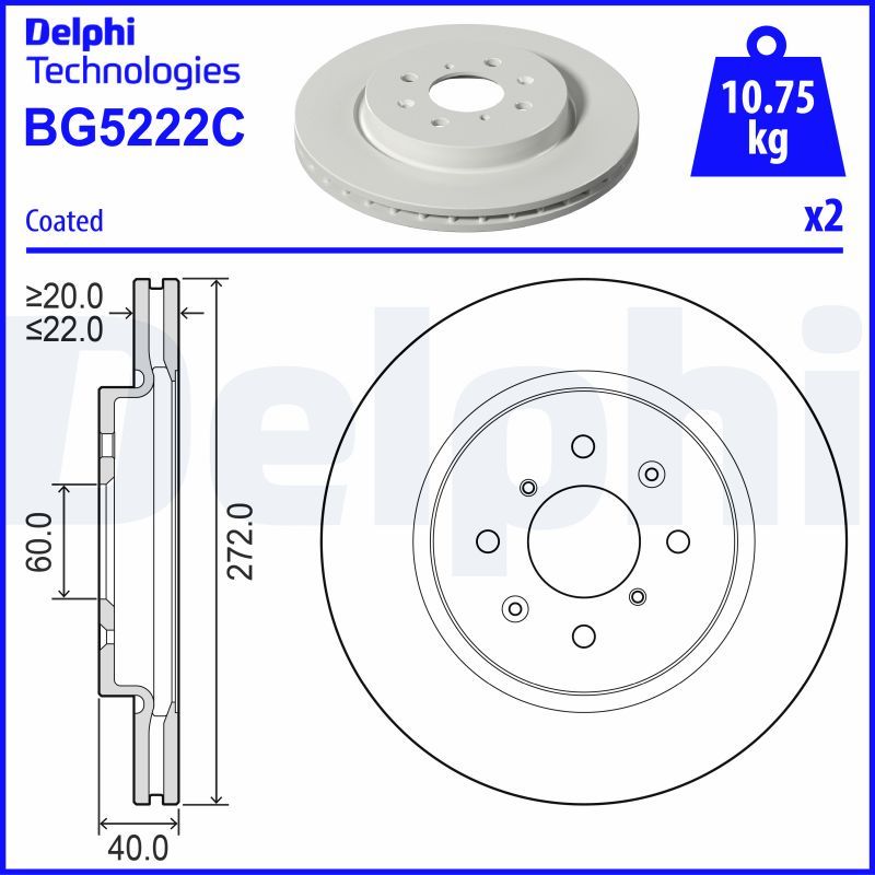 Stabdžių diskas DELPHI BG5222C