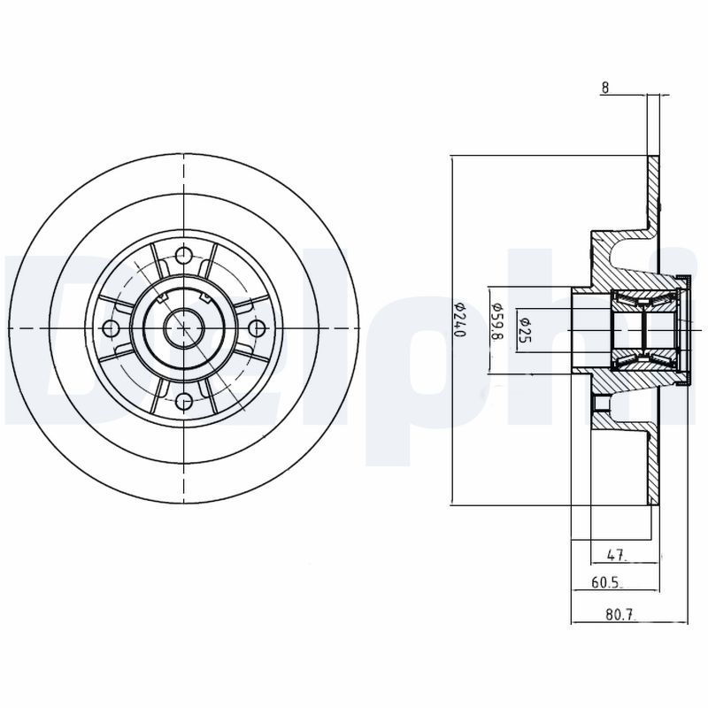 Brake Disc DELPHI BG9028RS