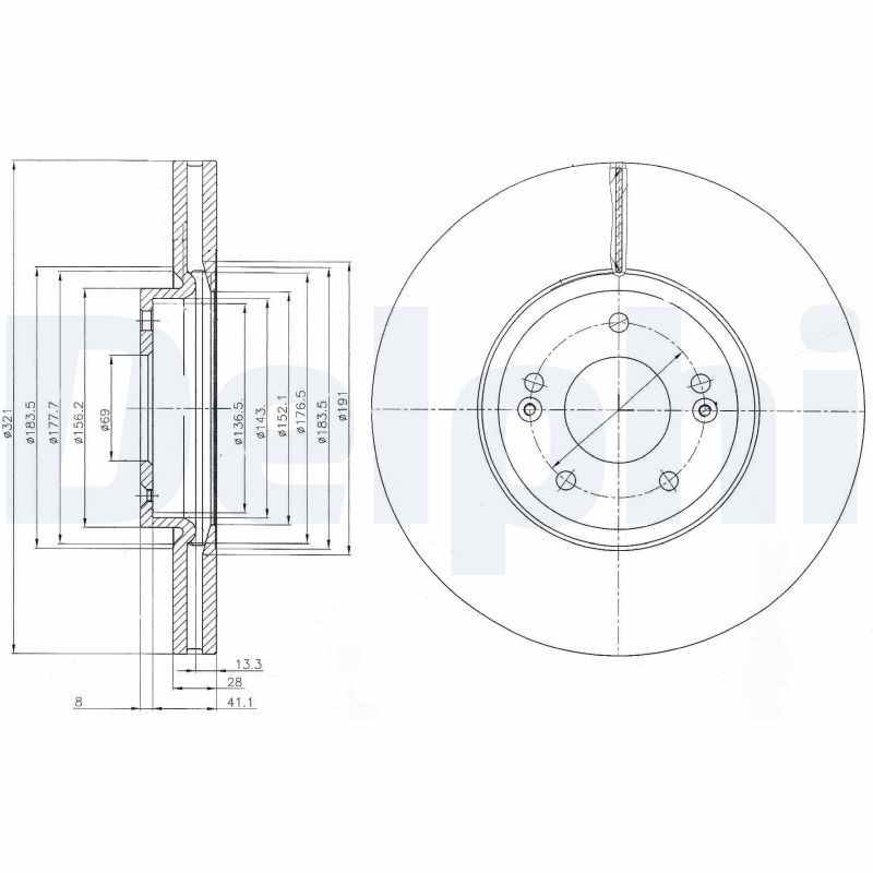 Brake Disc DELPHI BG9056C