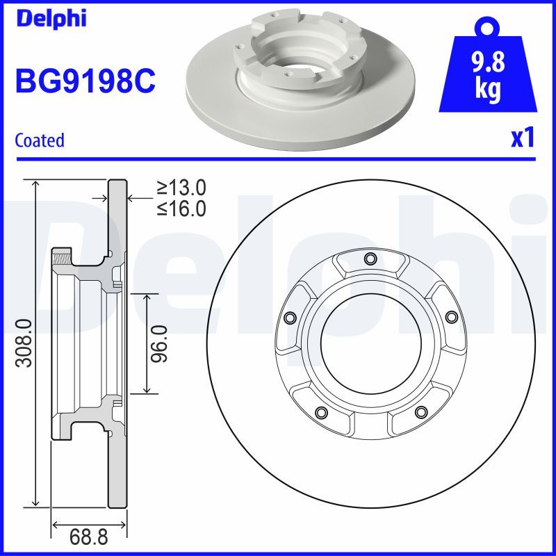 Stabdžių diskas DELPHI BG9198C