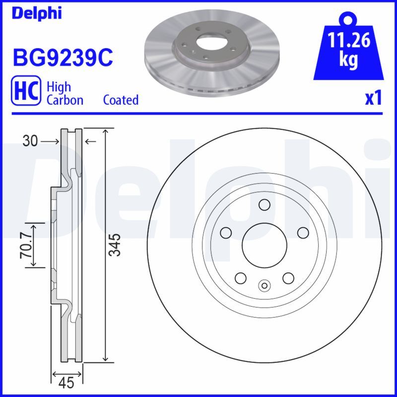 Stabdžių diskas DELPHI BG9239C