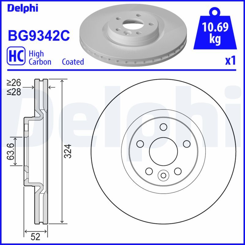 Stabdžių diskas DELPHI BG9342C