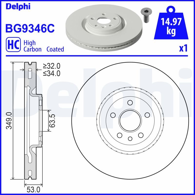 Гальмівний диск DELPHI BG9346C