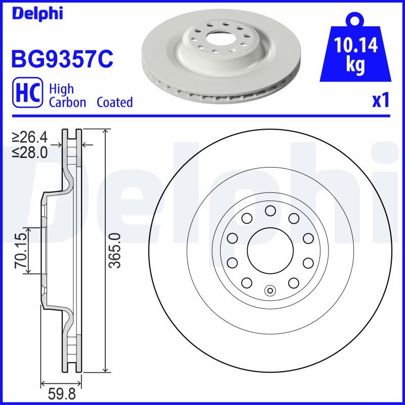 Brake Disc DELPHI BG9357C