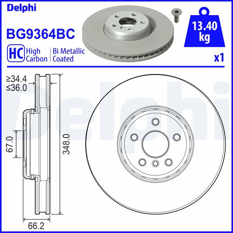 Гальмівний диск DELPHI BG9364BC