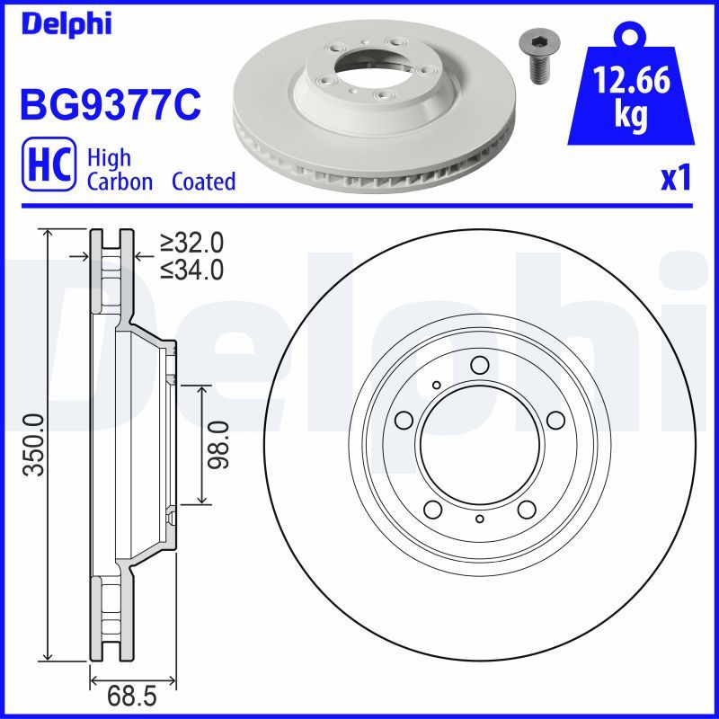 Гальмівний диск DELPHI BG9377C