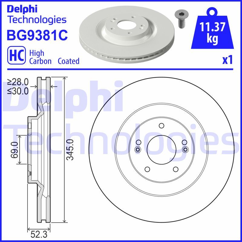 Stabdžių diskas DELPHI BG9381C