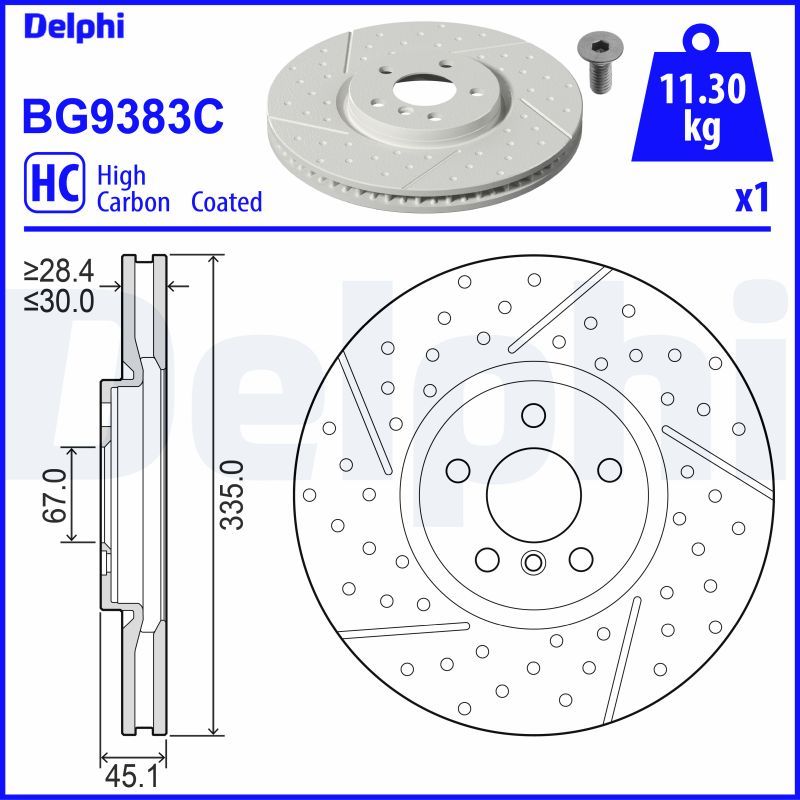 Гальмівний диск DELPHI BG9383C