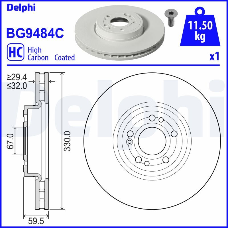 Brake Disc DELPHI BG9484C