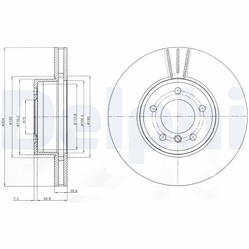 Brake Disc DELPHI BG9871C