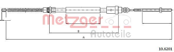 Cable Pull, parking brake METZGER 10.6201
