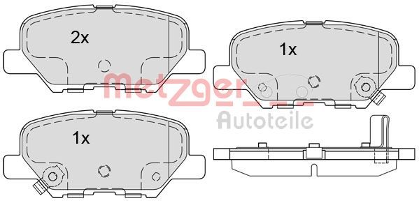 Brake Pad Set, disc brake METZGER 1170790