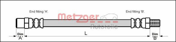 Brake Hose METZGER 4110573