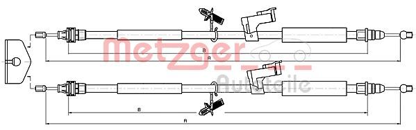 Trosas, stovėjimo stabdys METZGER 10.5368