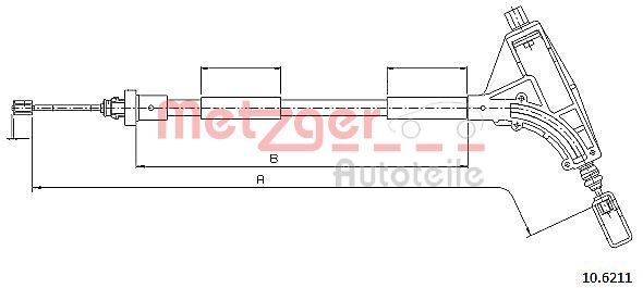 Cable Pull, parking brake METZGER 10.6211