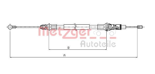 Trosas, stovėjimo stabdys METZGER 10.6854