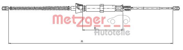 Cable Pull, parking brake METZGER 10.9032